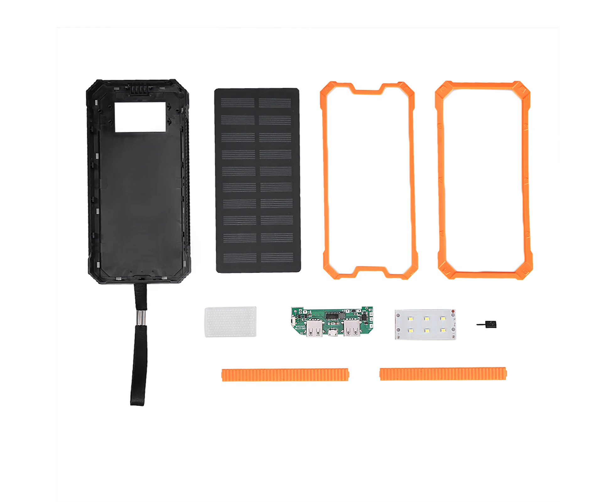 Portable 20000mAh Fast Charging Dual USB Polar Mobile Power Bank Case DIY Kit Orange