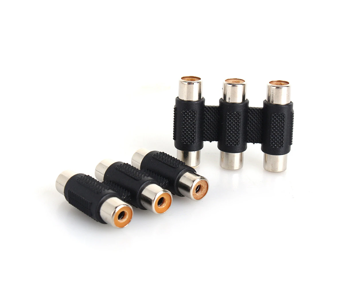 1Pcs/Set Triple 3 RCA AV Audio Video Female To Female F/F Jack Connector Coupler Adapter