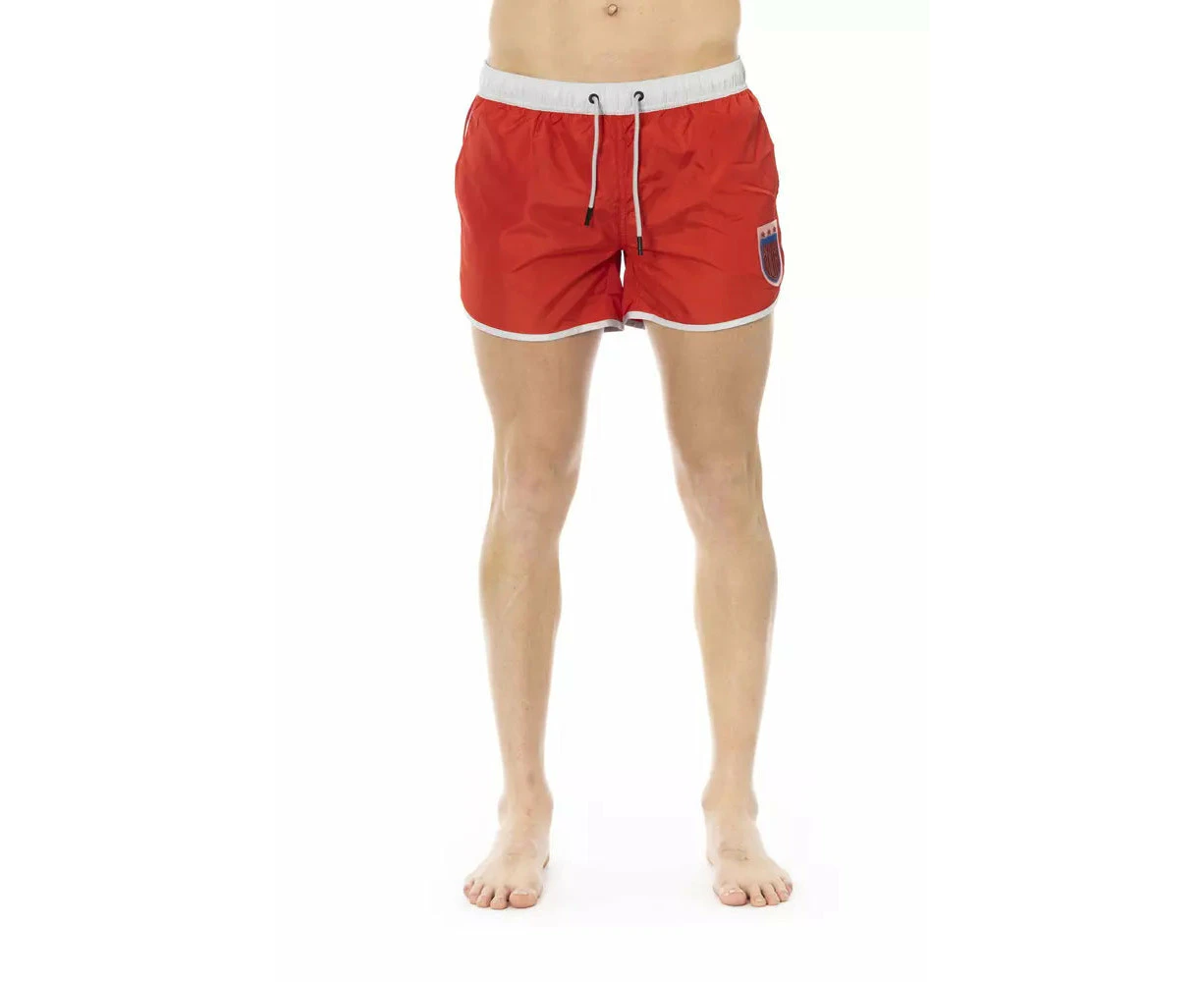 Bikkembergs Red Polyester Men Swim Shorts