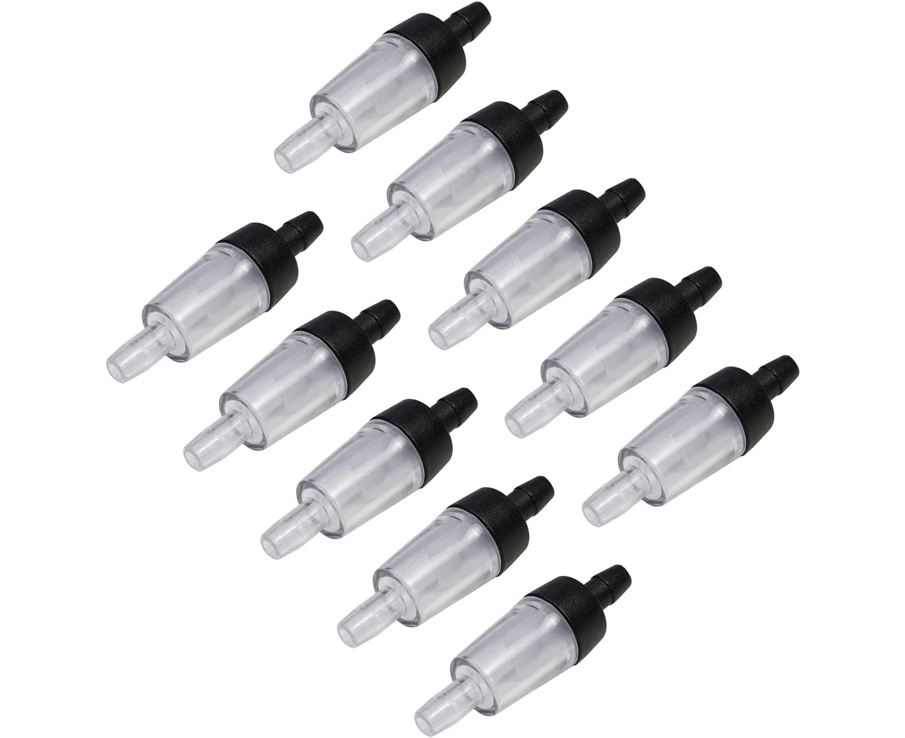 Aquarium One Way Non- Check Valves Air Pump Accessories for Fish Tank Black, 10 Pack