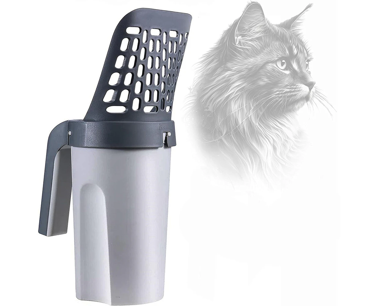 Cat Litter Scoop, Cat Litter Scoop With Container, Removable Cat Litter Bin, Cat Litter Scoop & Disposal Bucket & Bags Cat Litter Scooper