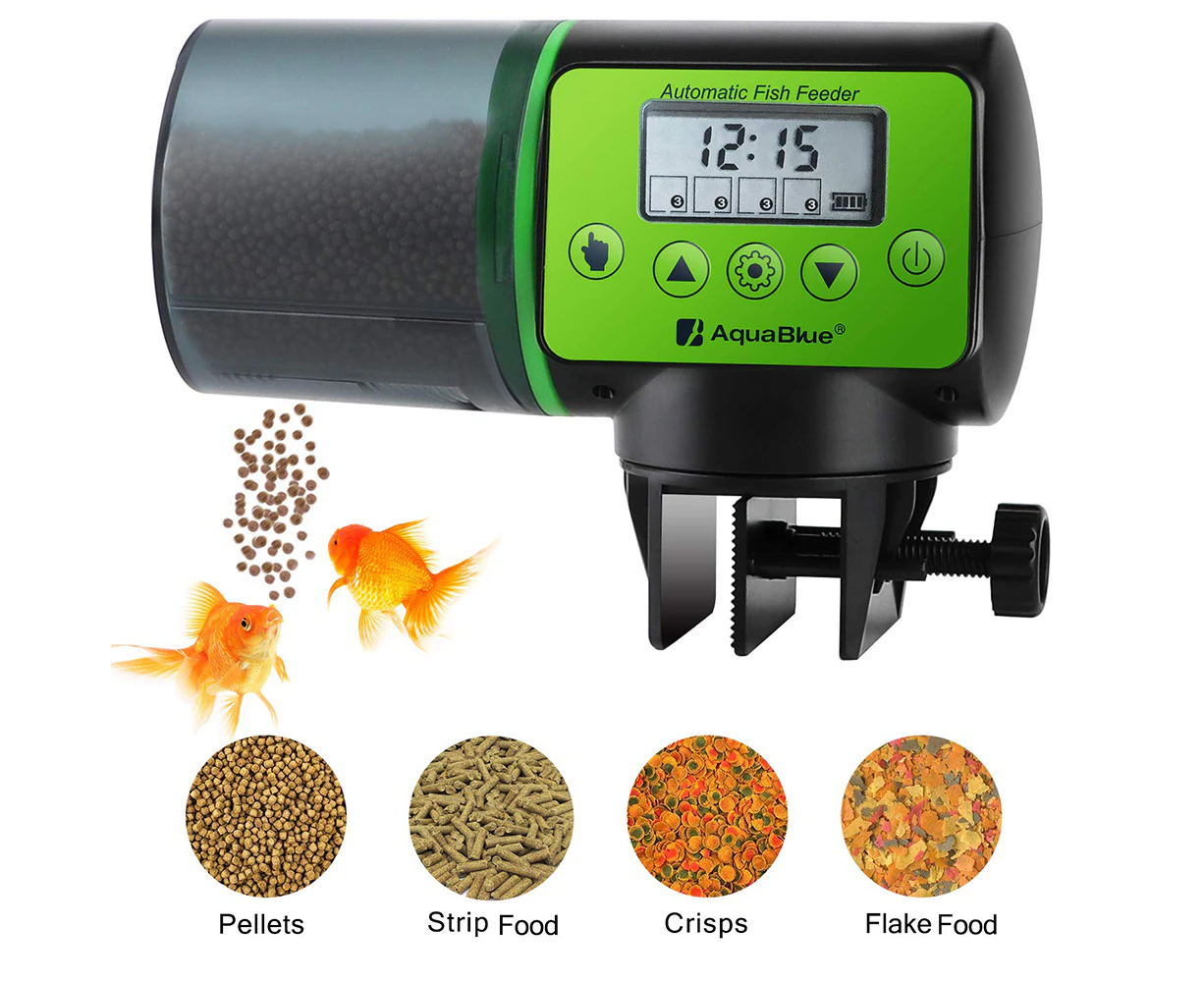 Automatic Fish Feeder Moisture-Proof Fish Food Dispenser Battery-Operated Intelligent Timer Auto Feeder For Turtle Pond Aquarium And Fish Tank