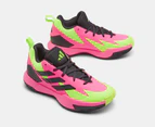 Adidas Kids'/Youth Cross Em Up Select J Sneakers - Lucid Pink/Aurora Black/Lucid Lemon