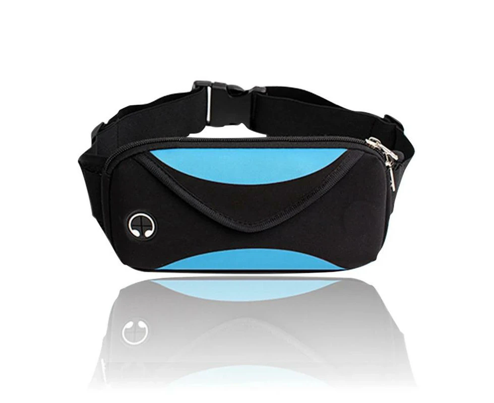 outdoor sports waist bag shoulder messenger bag waterproof chest bag - blue