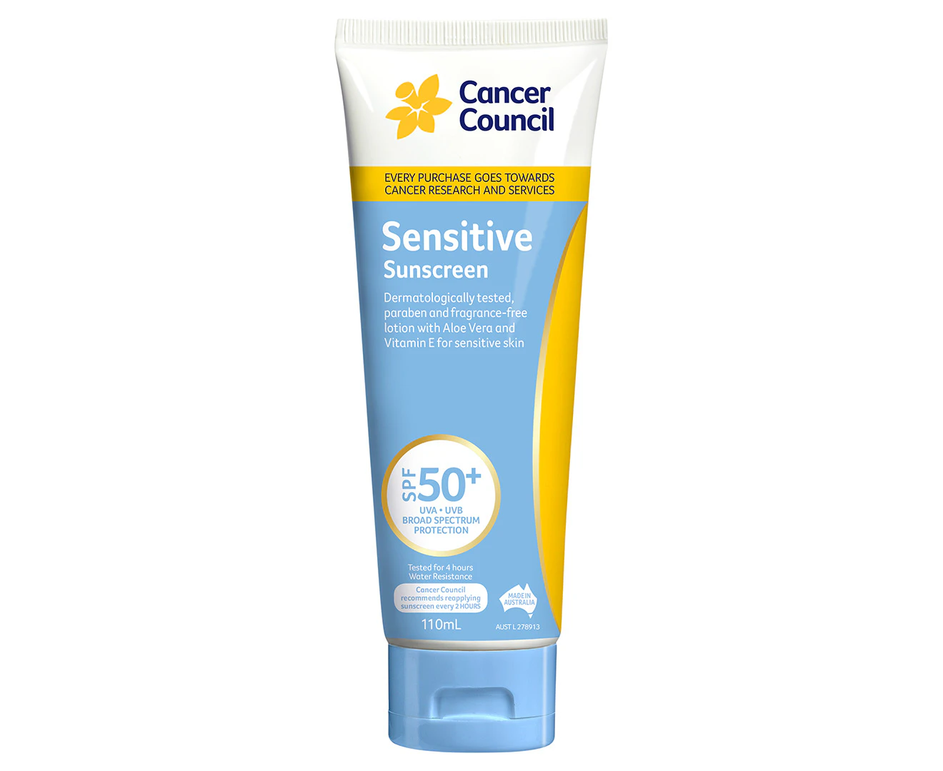 Cancer Council Sensitive SPF 50+ Sunscreen 110mL