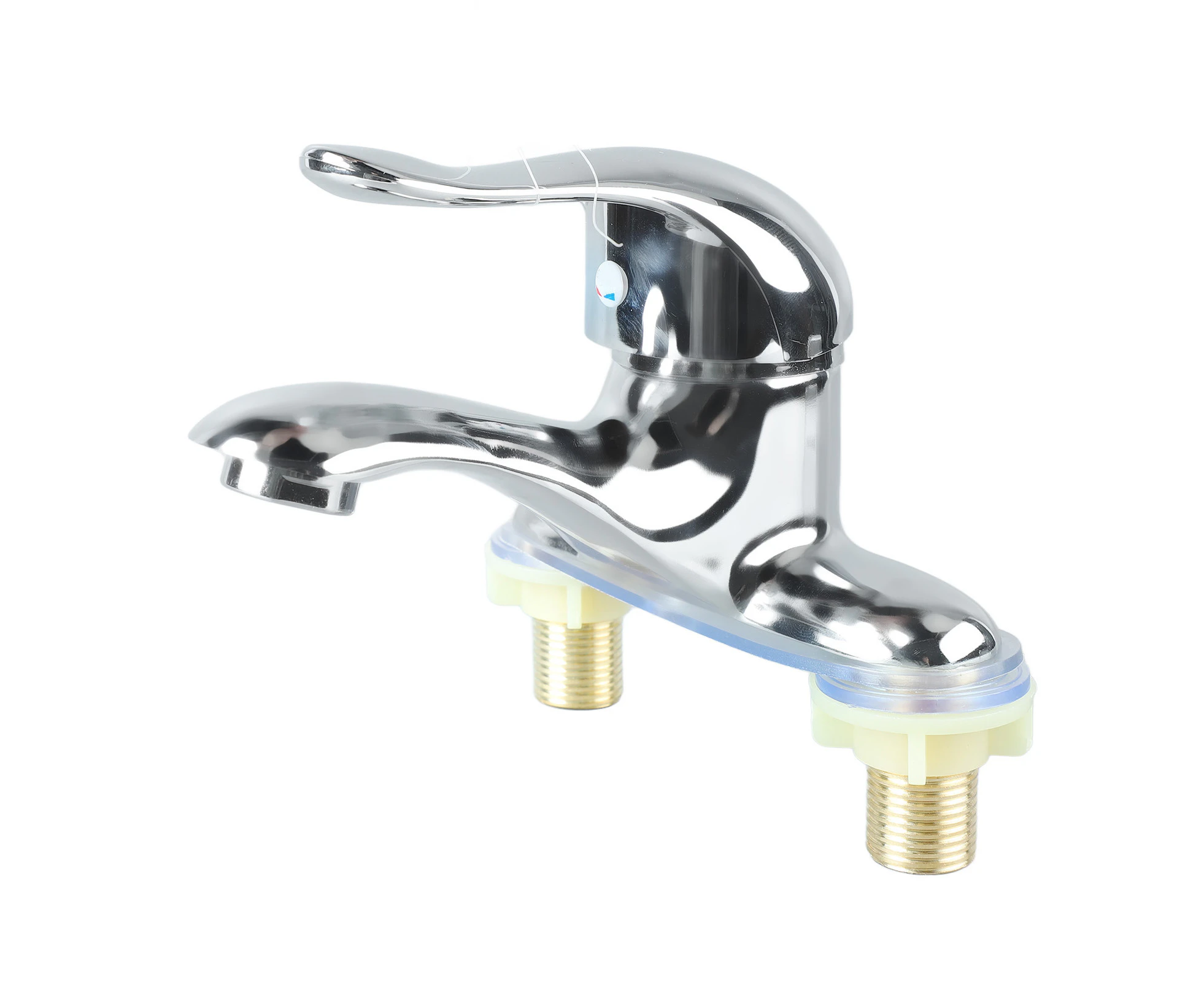 Bathroom Sink Faucet Zinc Alloy 2 Hole Single Handle Hot and Cold Water Mixer Tap for Home Hotel