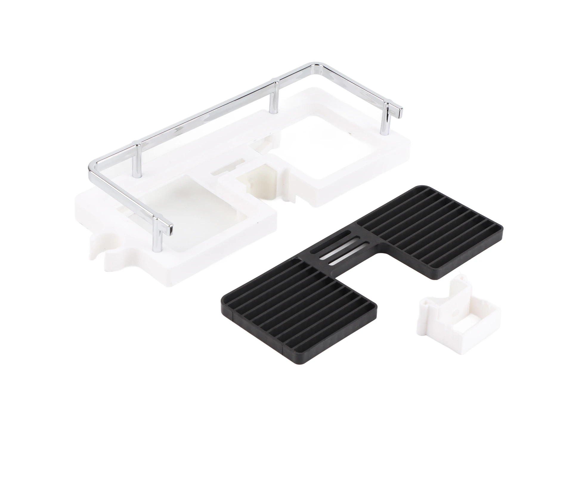 ABS Shower Rod Storage Shelf Organizer Tray Holder Practical Bathroom Accessory