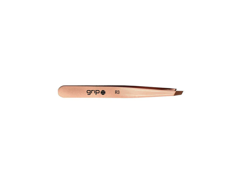 Caronlab Grip Claw Slanted Tip Tweezer R3 (Rose Gold)