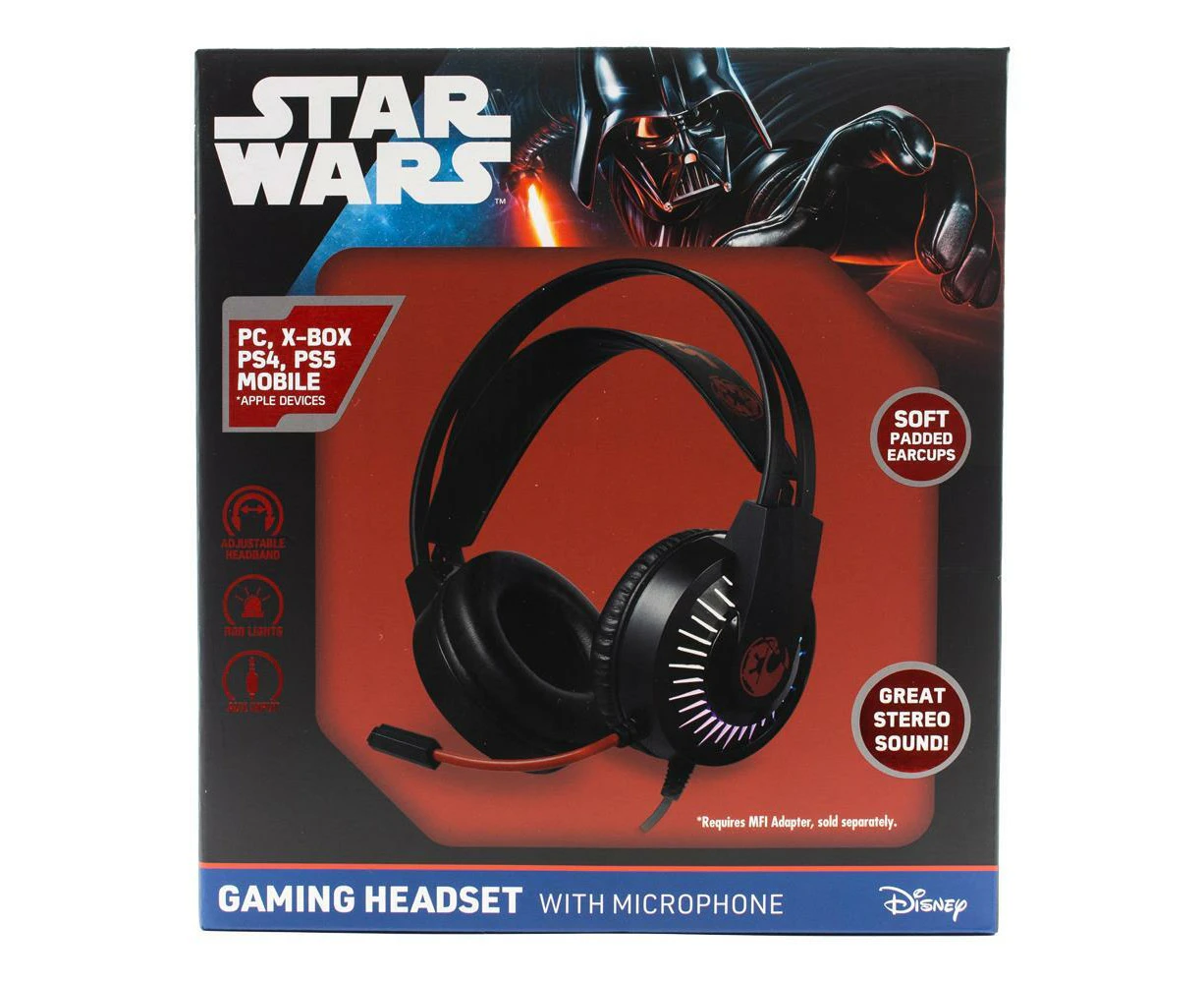 Star Wars Over-Ear Gaming Headset w/ Microphone Aux Wired Headphone Black