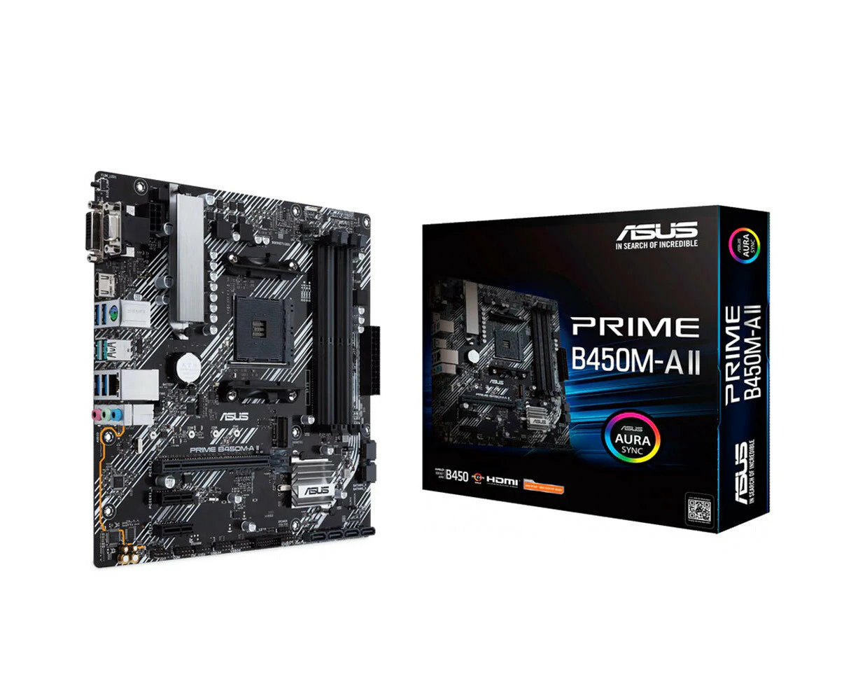 Asus Prime B450M-A II AMD/Ryzen AM4 Micro ATX Motherboard w/ Aura Sync RGB Light