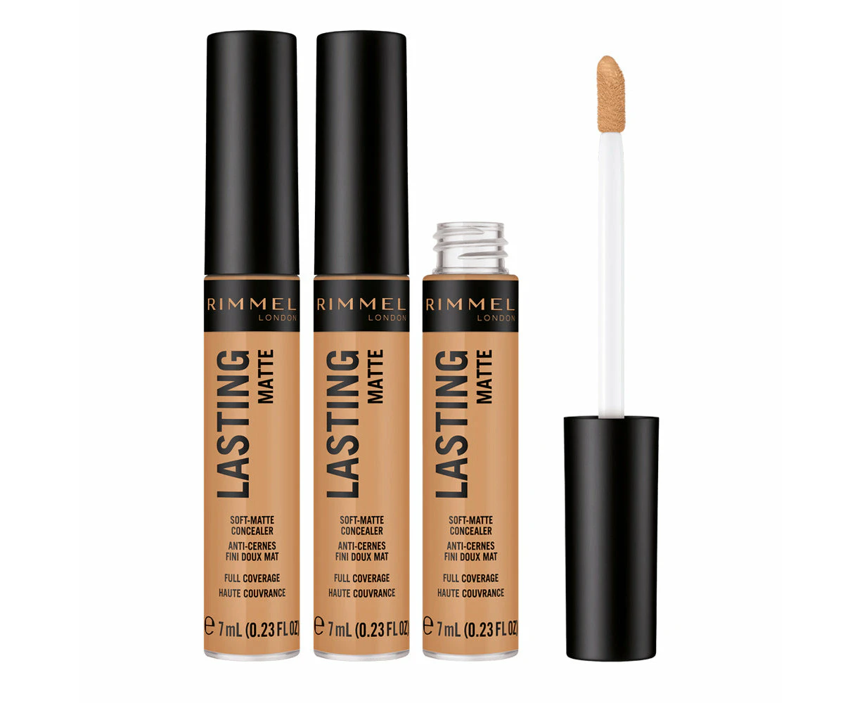 Rimmel London Lasting Matte Concealer 7ml 035 Sun Beige 3 Pack