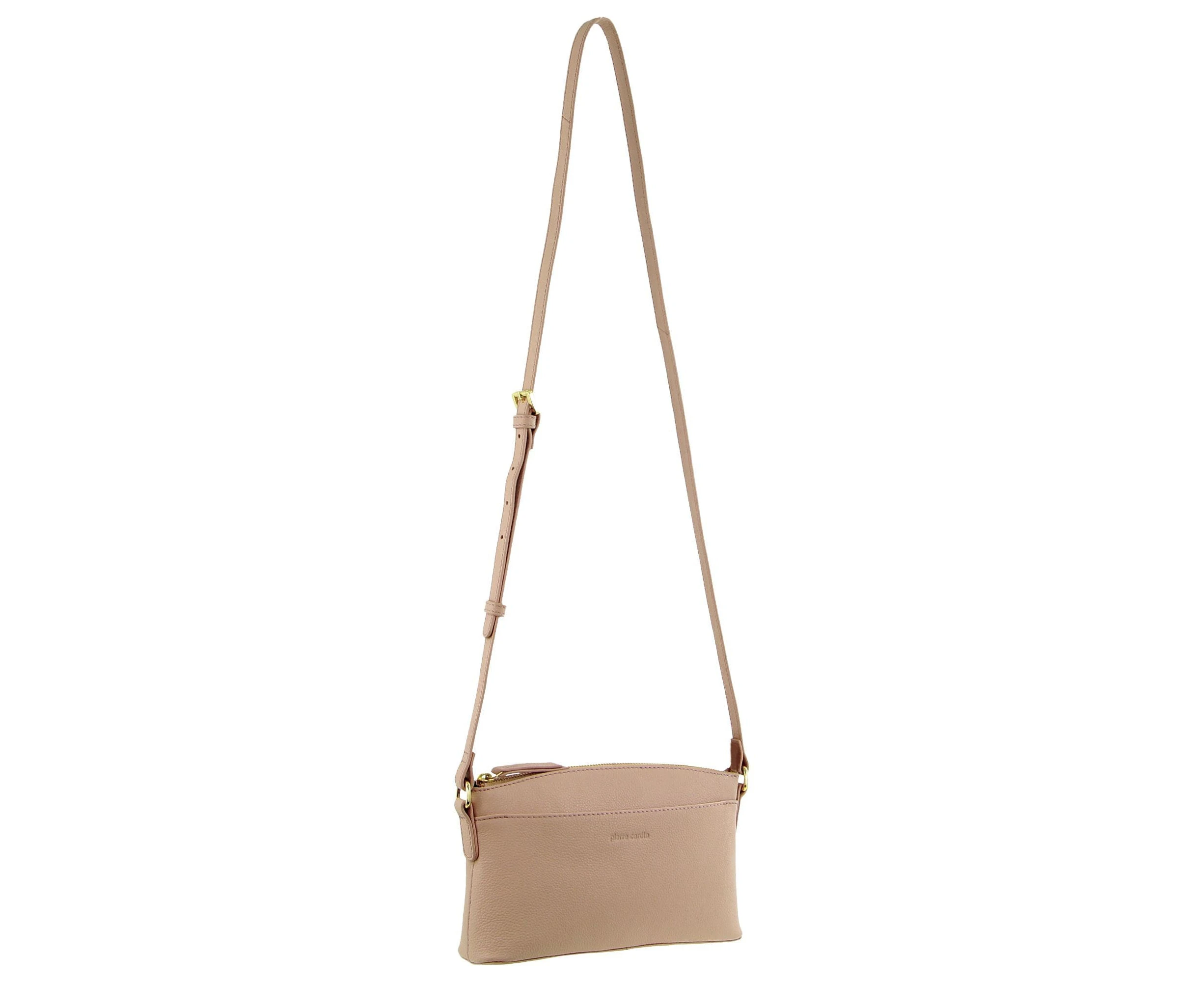 Pierre Cardin Leather Ladies Crossbody Bag in Nude