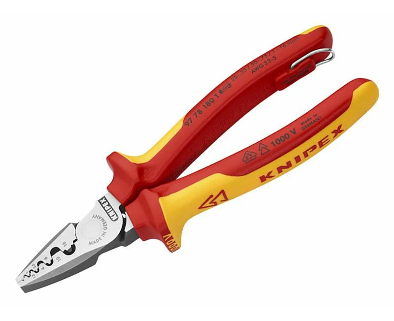 Knipex - VDE Crimping Pliers with Tether Point 180mm