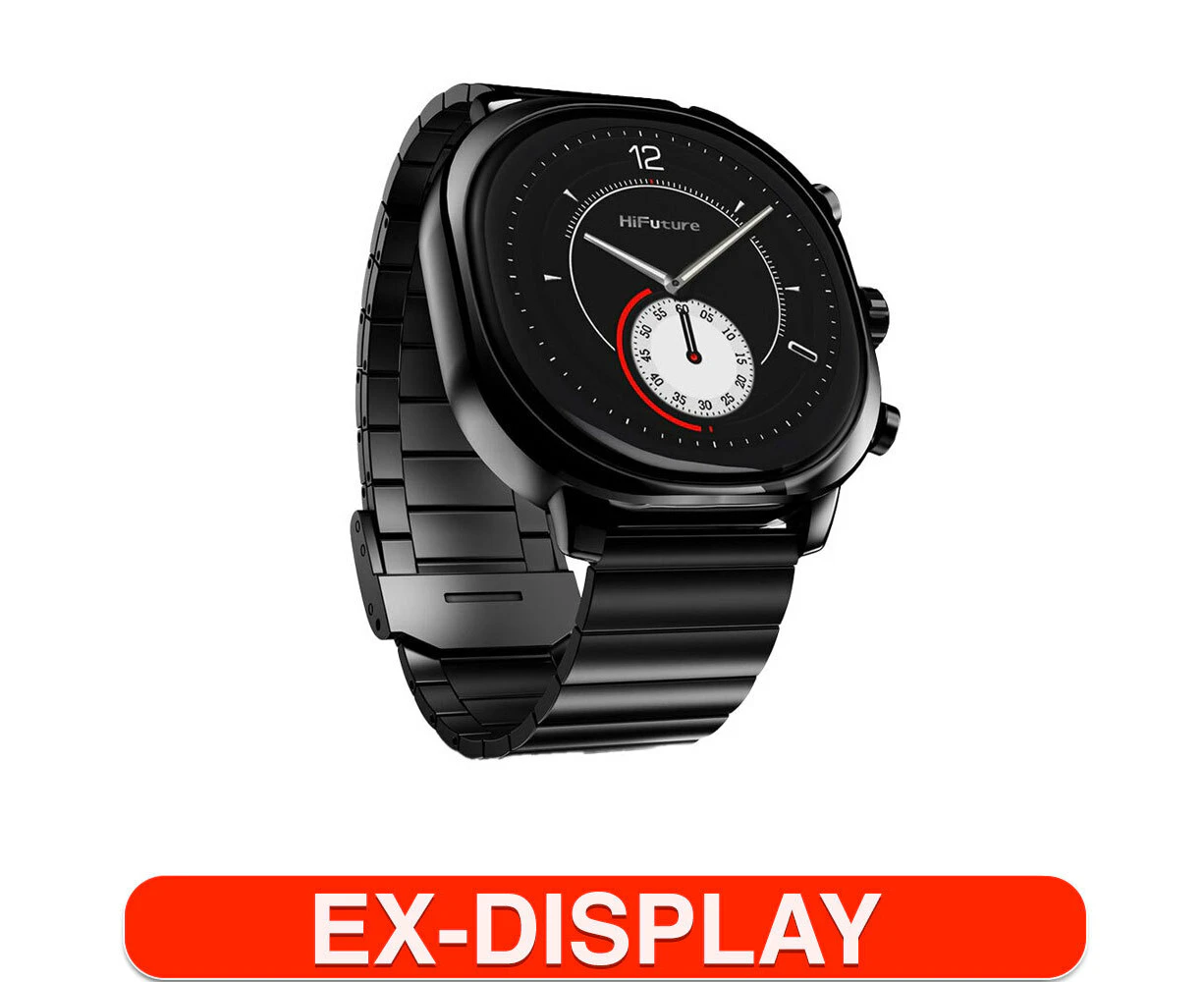 HiFuture AIX Amoled 1.43" Stainless Steel Black Smart Wrist Watch Caviar - Refurbished Grade A