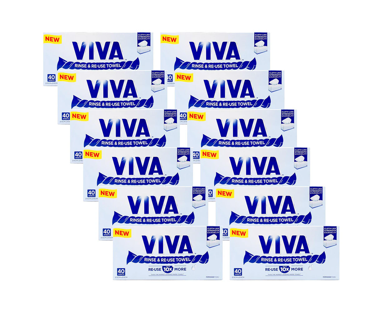 480pc Viva Rinse & Re-Use Paper Towel Reuseable Cloth-Like Table Napkin Sheets