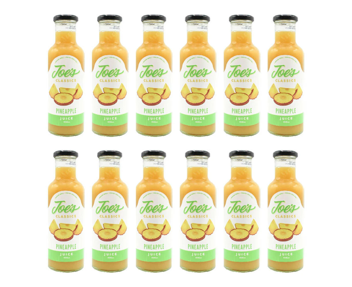 12x Joe's Classic 350ml Juice Pineapple Fruit Healthy Bottled Drink Beverage