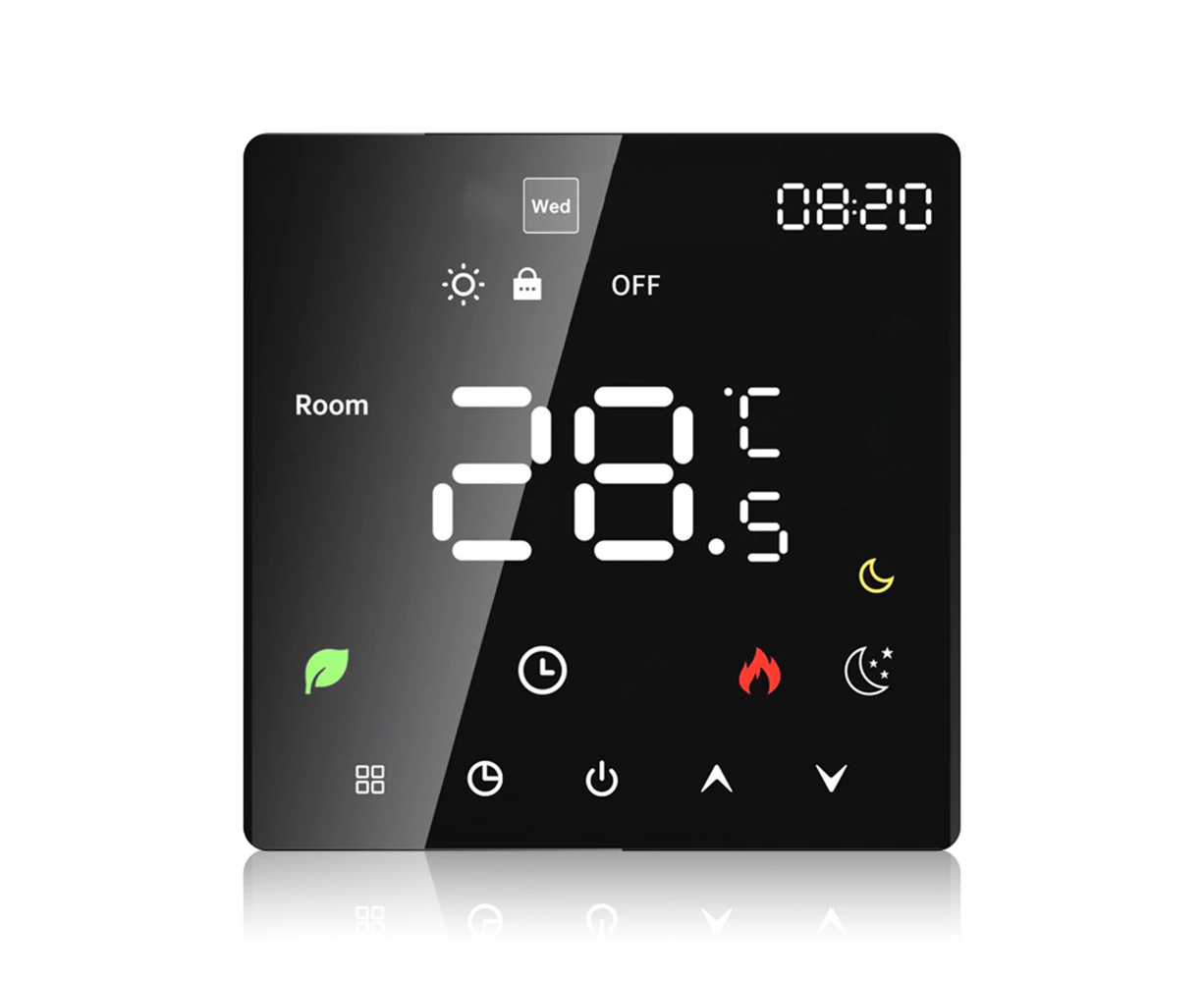 Smart Thermostat for Home Touchscreen Programmable Temperature Control IP20 Protection Auto/Manual Mode Digital Thermostat for 3A Water Underfloor Hea