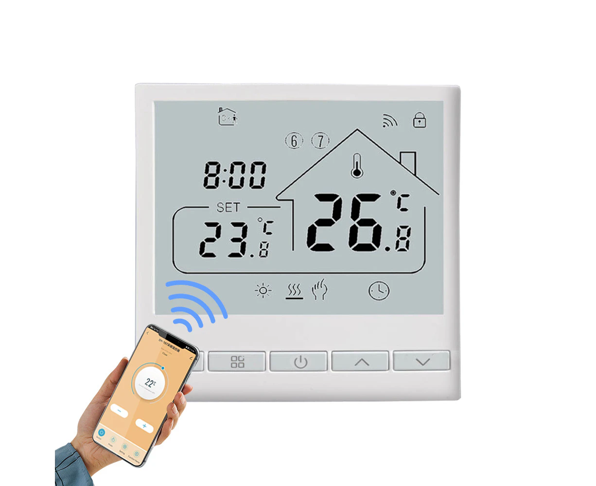 WiFi Smart Thermostat 5+2 Programmable 3A Water Heating Tuya Voice Control Thermostat DIY Install LCD Display Smart Temperature Controller Digital The