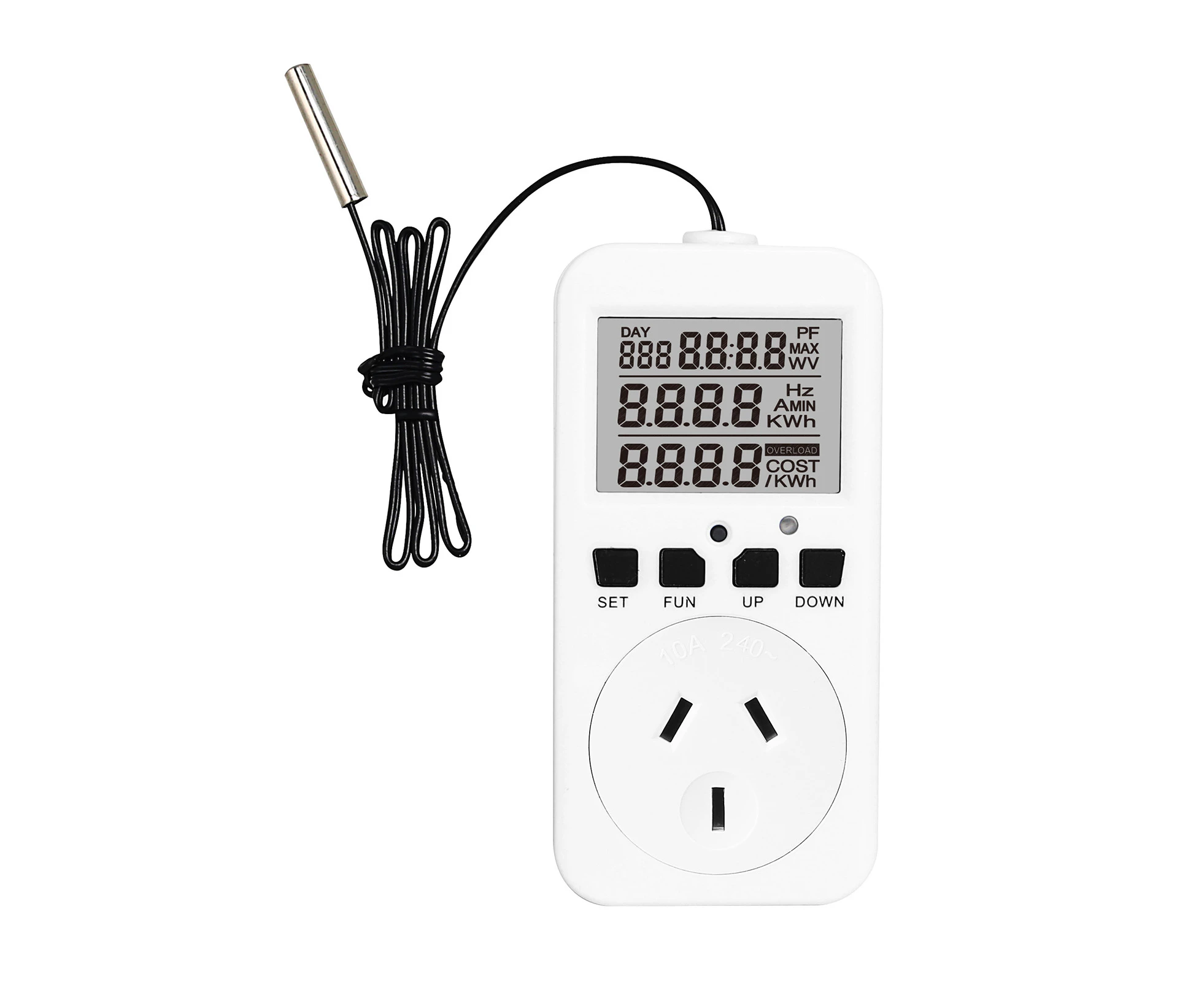 Digital Thermostat Plug Socket Reptile Temperature Controller Outlet Plug 240V 10A Heating Cooling Control for Incubator Brewing Incubator Greenhouse