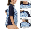 Women's Plus Size Rash Guard Swim Shirt Short Sleeves Swimwear Workout Top