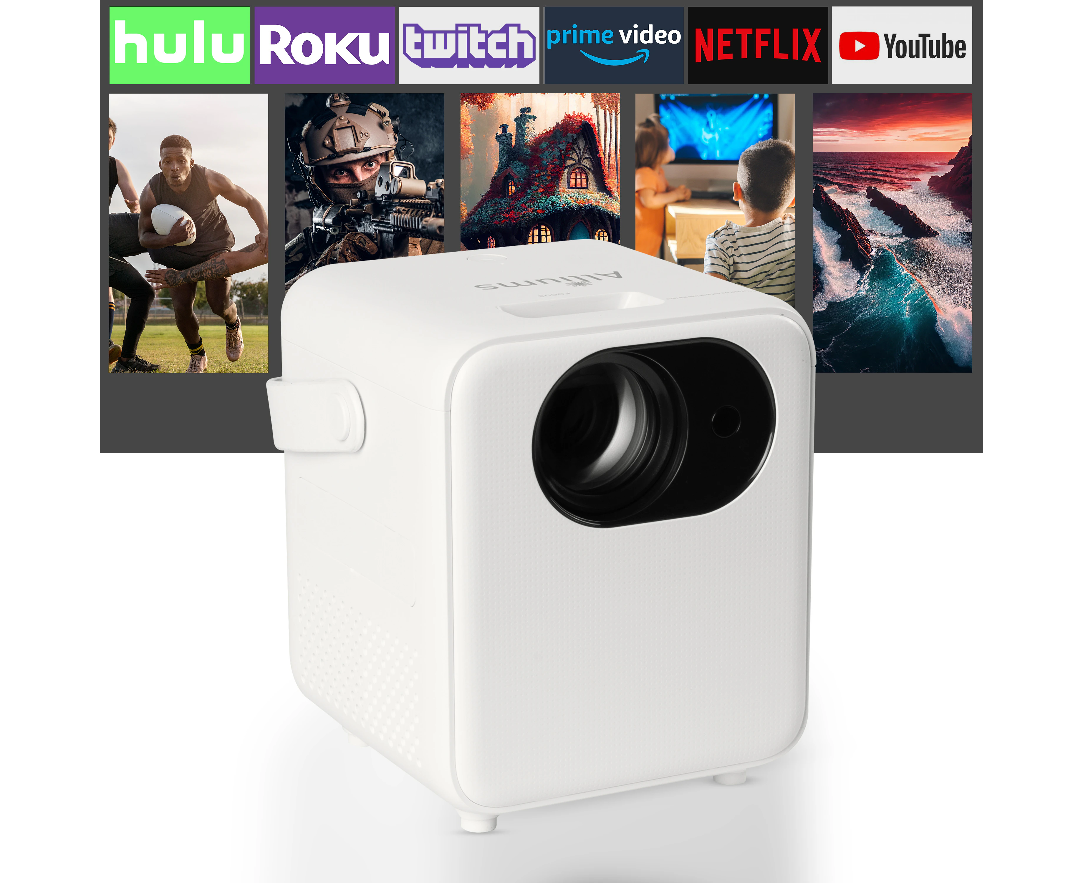 AUSPURE Ultimate 9500 Lumens HD 1080p Supported Projector