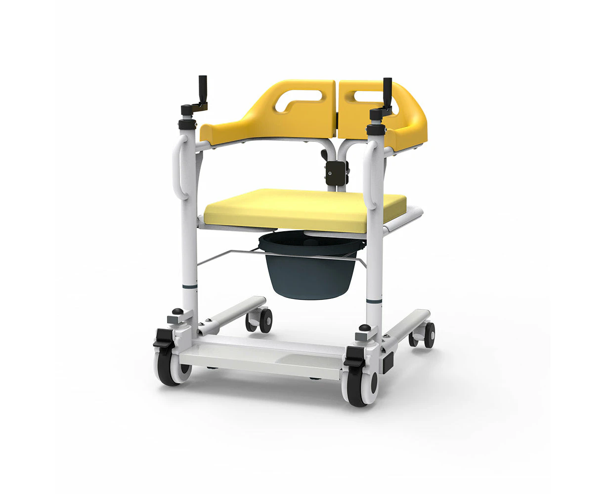 Eeeza 4-in-1 Manual Lift Transfer Chair - White&Yellow