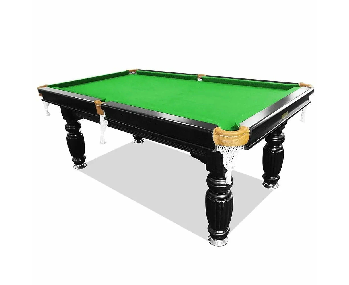 Eeeza 8FT Black Frame Slate Billiard Pool Table - Green