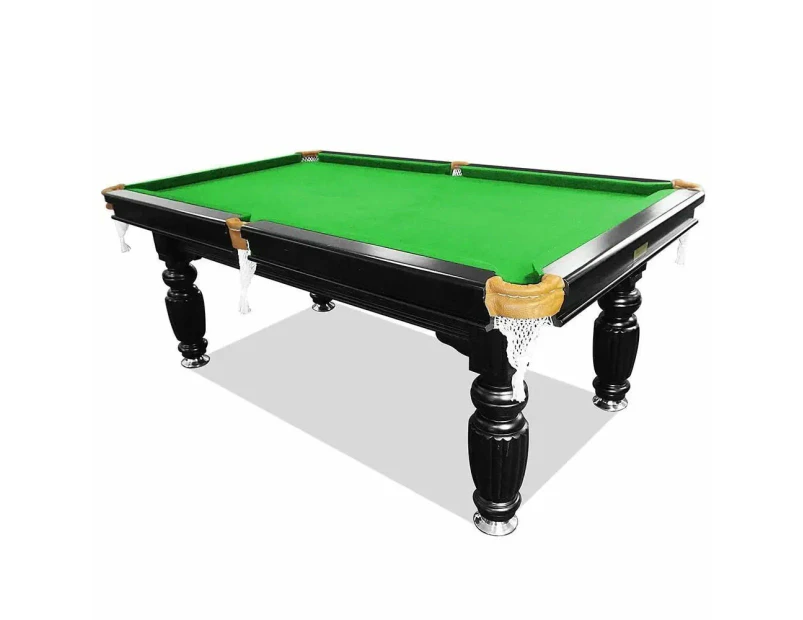 Eeeza 8FT Black Frame Slate Billiard Pool Table With Full Accessories - Green