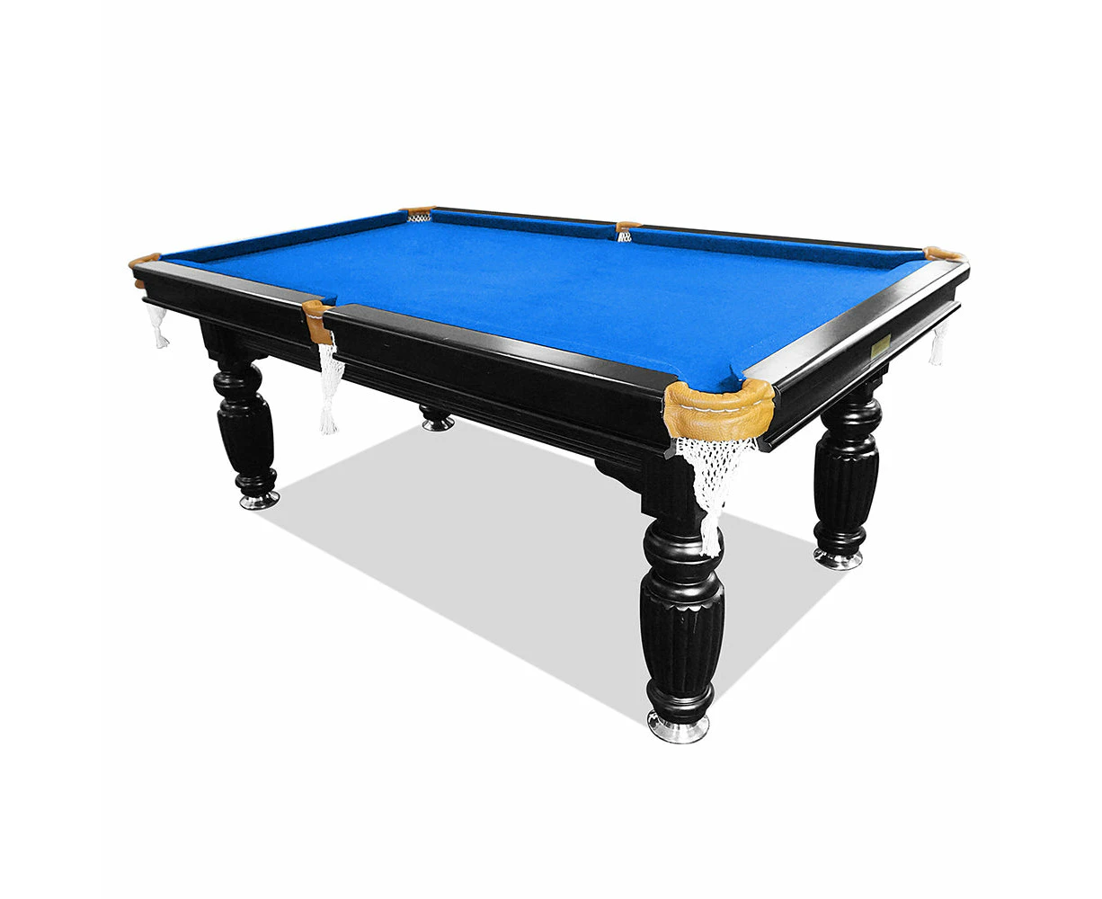 Eeeza 8FT Black Frame Slate Billiard Pool Table - Blue