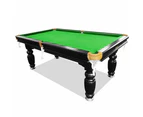 Eeeza 7FT Black Frame Slate Billiard Pool Table With Full Accessories - Green