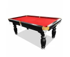 Eeeza 7FT Black Frame Slate Billiard Pool Table With Full Accessories - Red