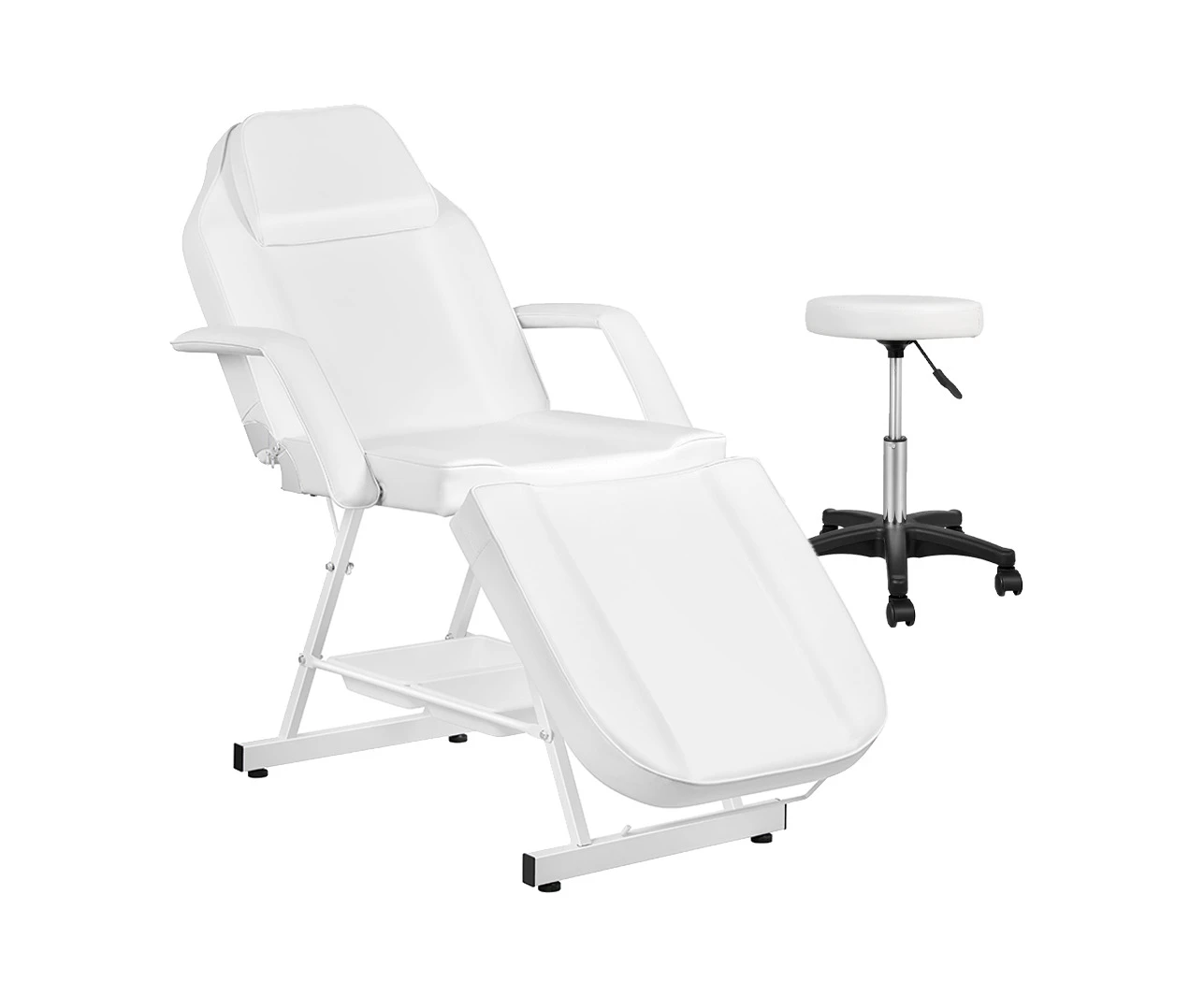 180CM Massage Table Portable Massage Bed 3 Folding Beauty Chair Therapy White