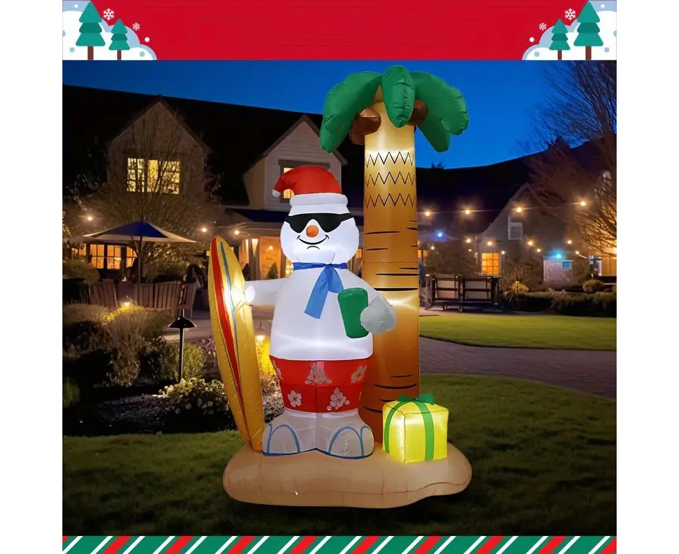 242cm Christmas Inflatable Outdoor Decoration, Inflatable Christmas Snowman Toy, Built-in LED Light, with AU Plug