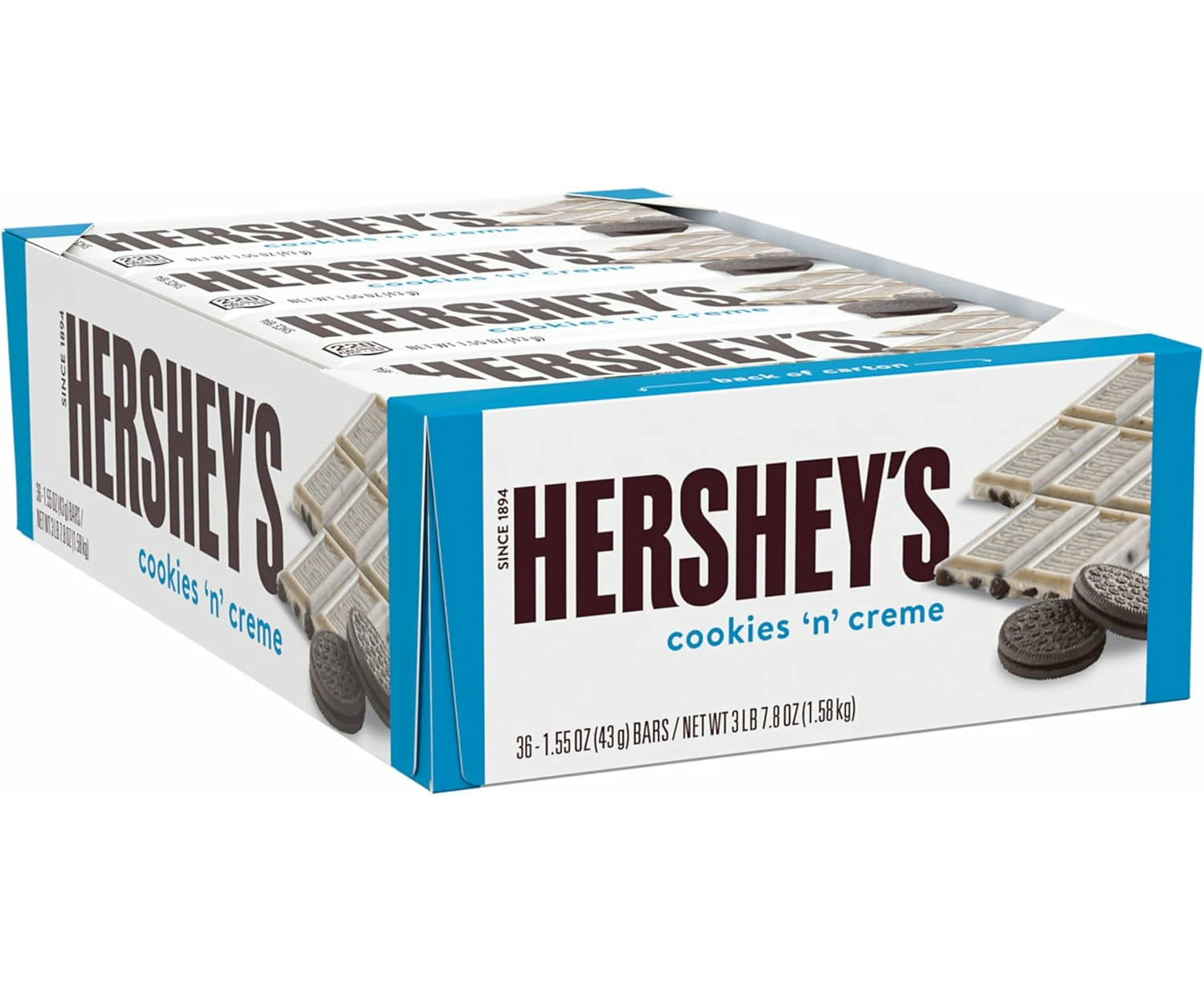 3 x Hershey's Cookies 'N' Creme White Chocolate Bar 40g