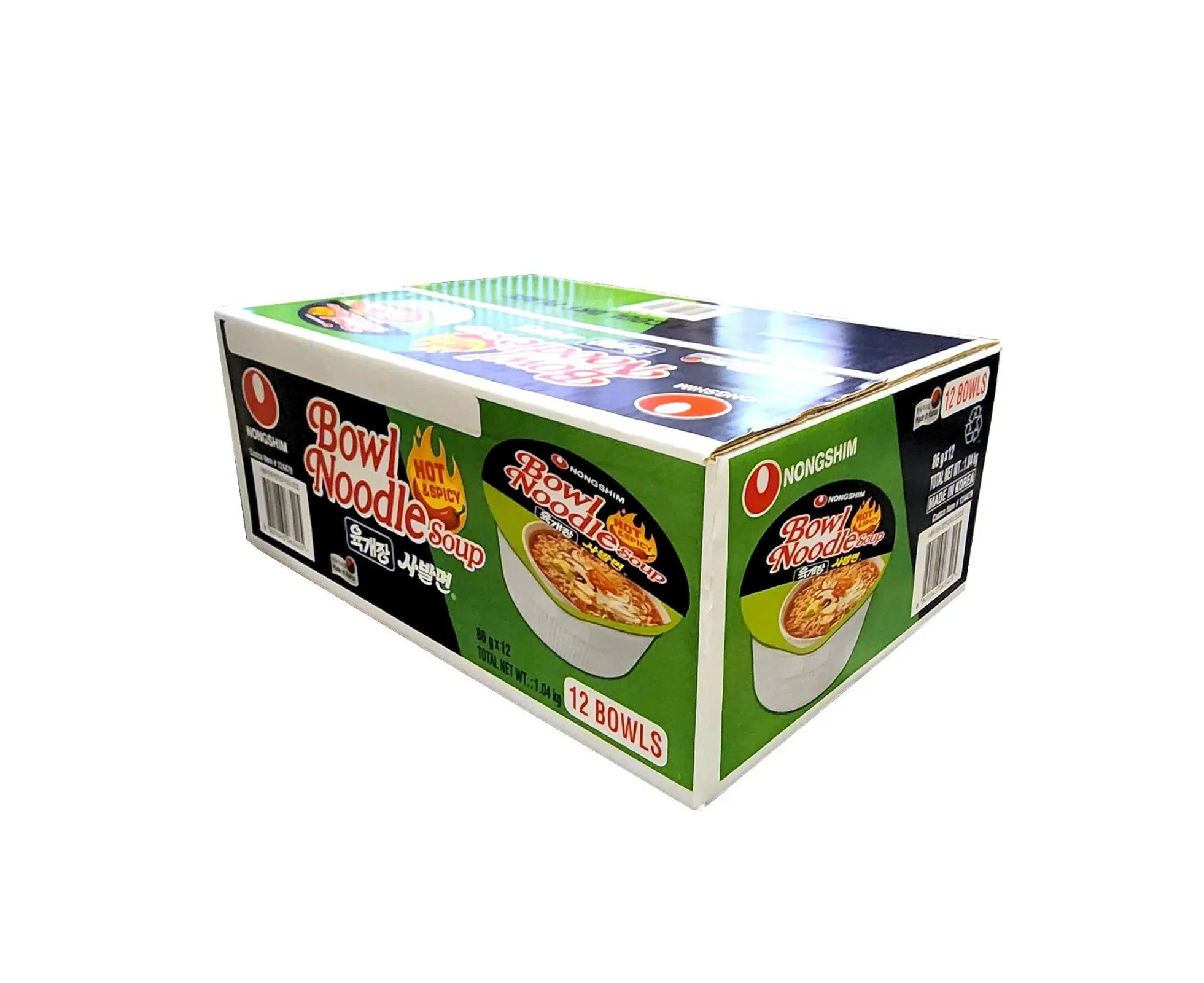 Nongshim Bowl Noodle Korea Hot & Spicy Flavour 12x86g Box 1.04kg