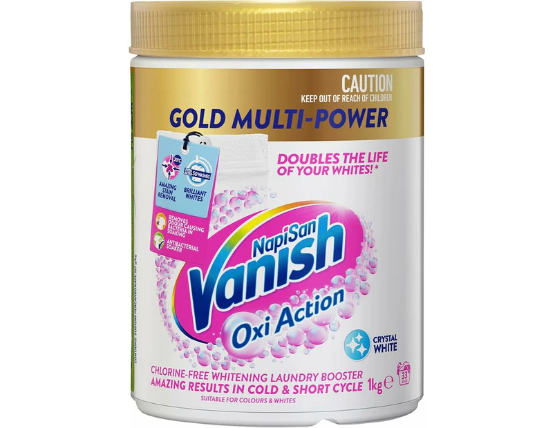 Vanish Napisan Gold Multi Power Crystal White Stain Remover & Laundry Booster Powder 1kg