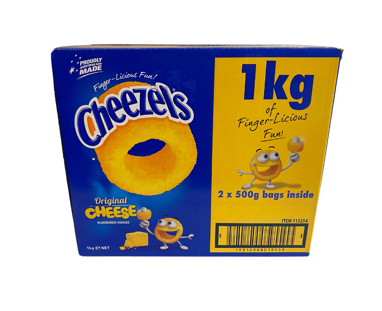 Cheezels Original Cheese Flavoured Snacks 2 x 500g, 1 kg