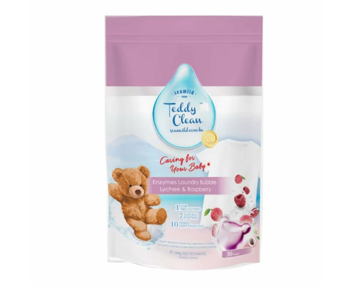 Sea Mild Teddy Clean Laundry Pods (8g x 30pcs) Limited Edition - Lychee & Raspberry ????