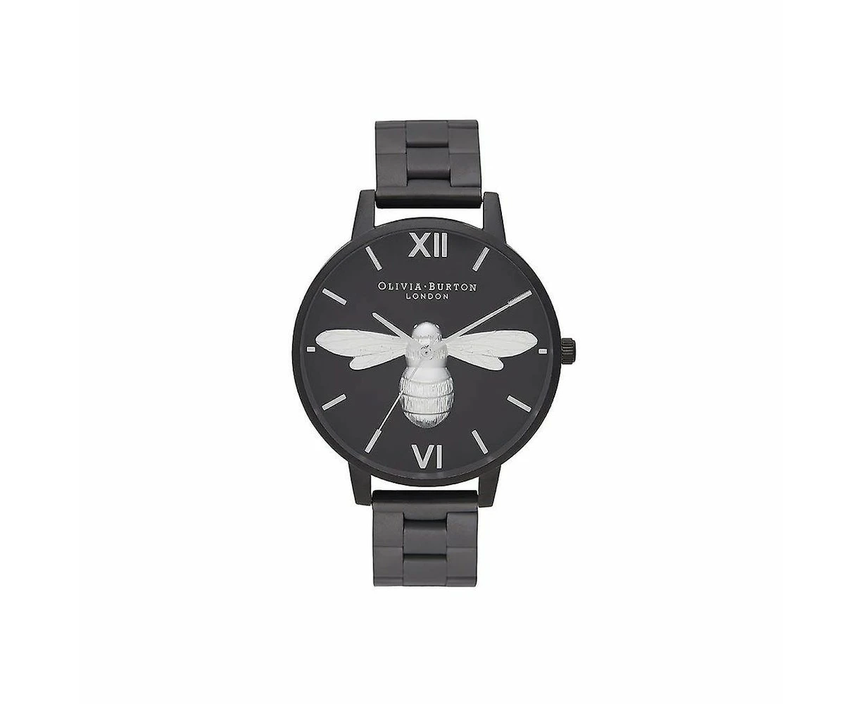 Olivia Burton Black Steel Watch