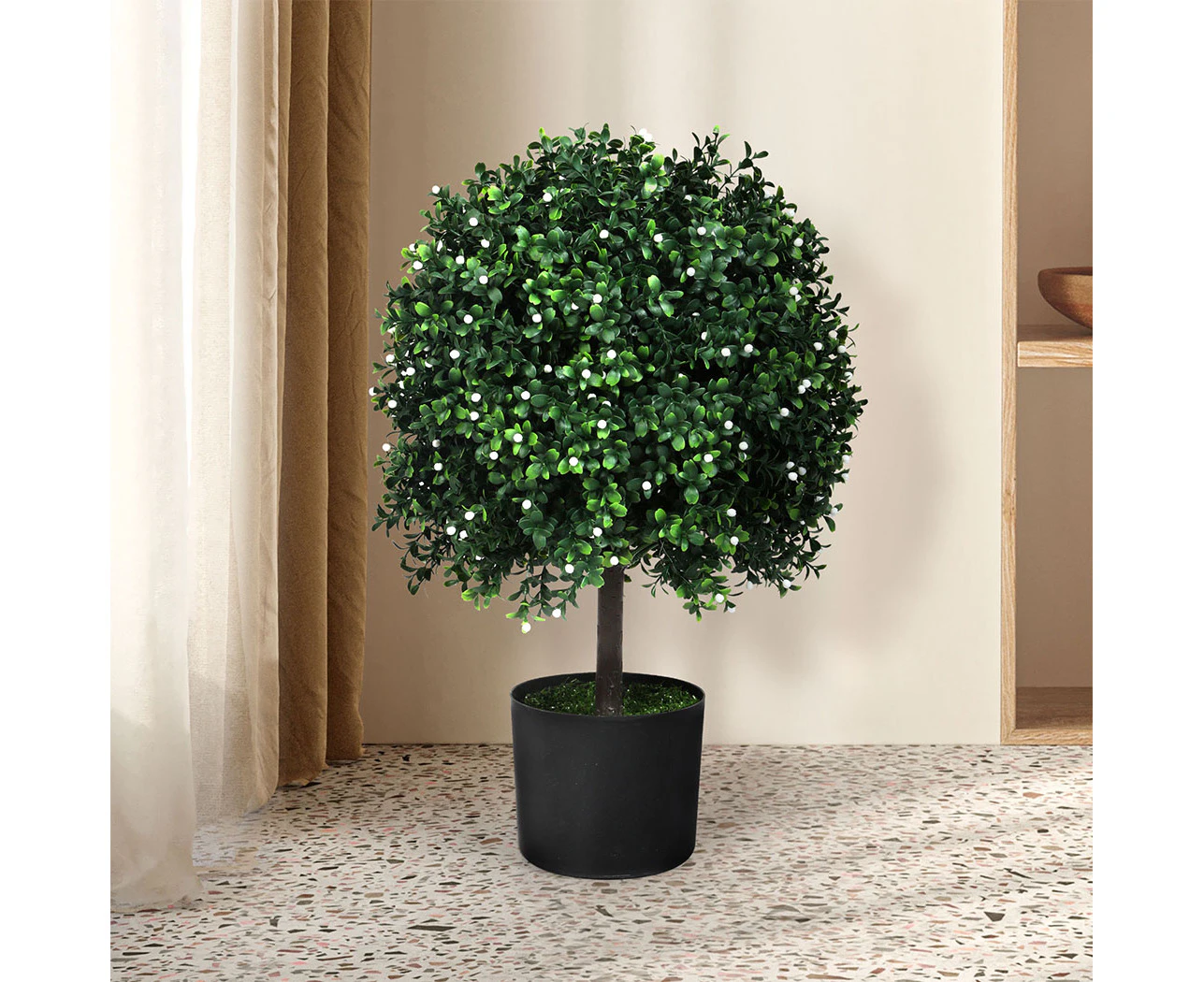 Lambu Artificial Boxwood Topiary Tree 2 Pack Fake Plants Single Ball Decor