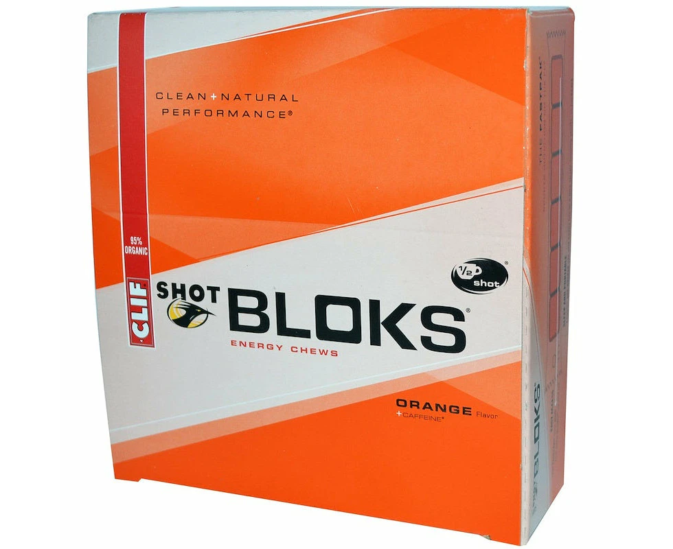 Clif Shot Bloks Energy Chews (36 Serves) - Orange (25mg Caffeine)