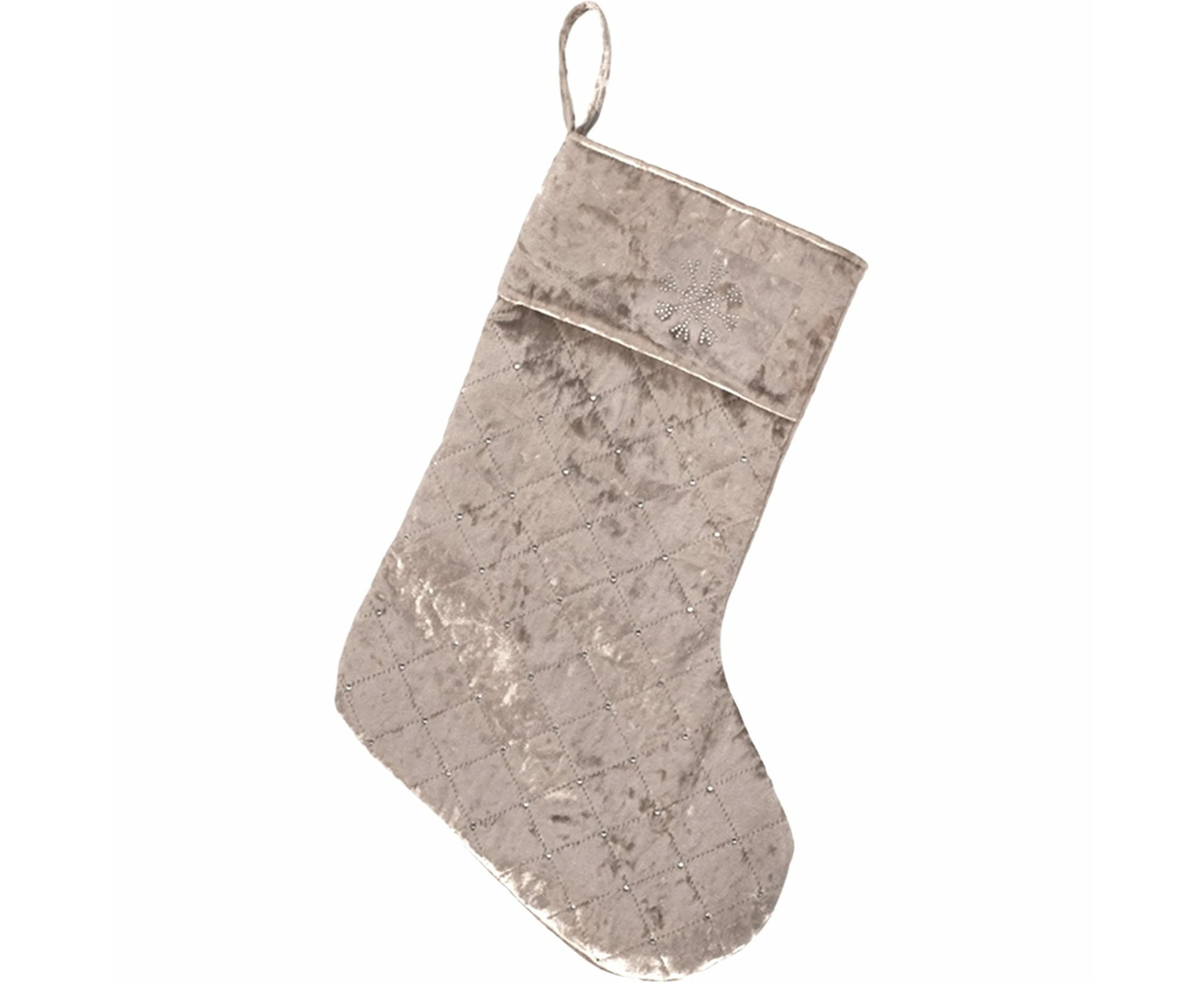 Champagne Velour Christmas Stocking