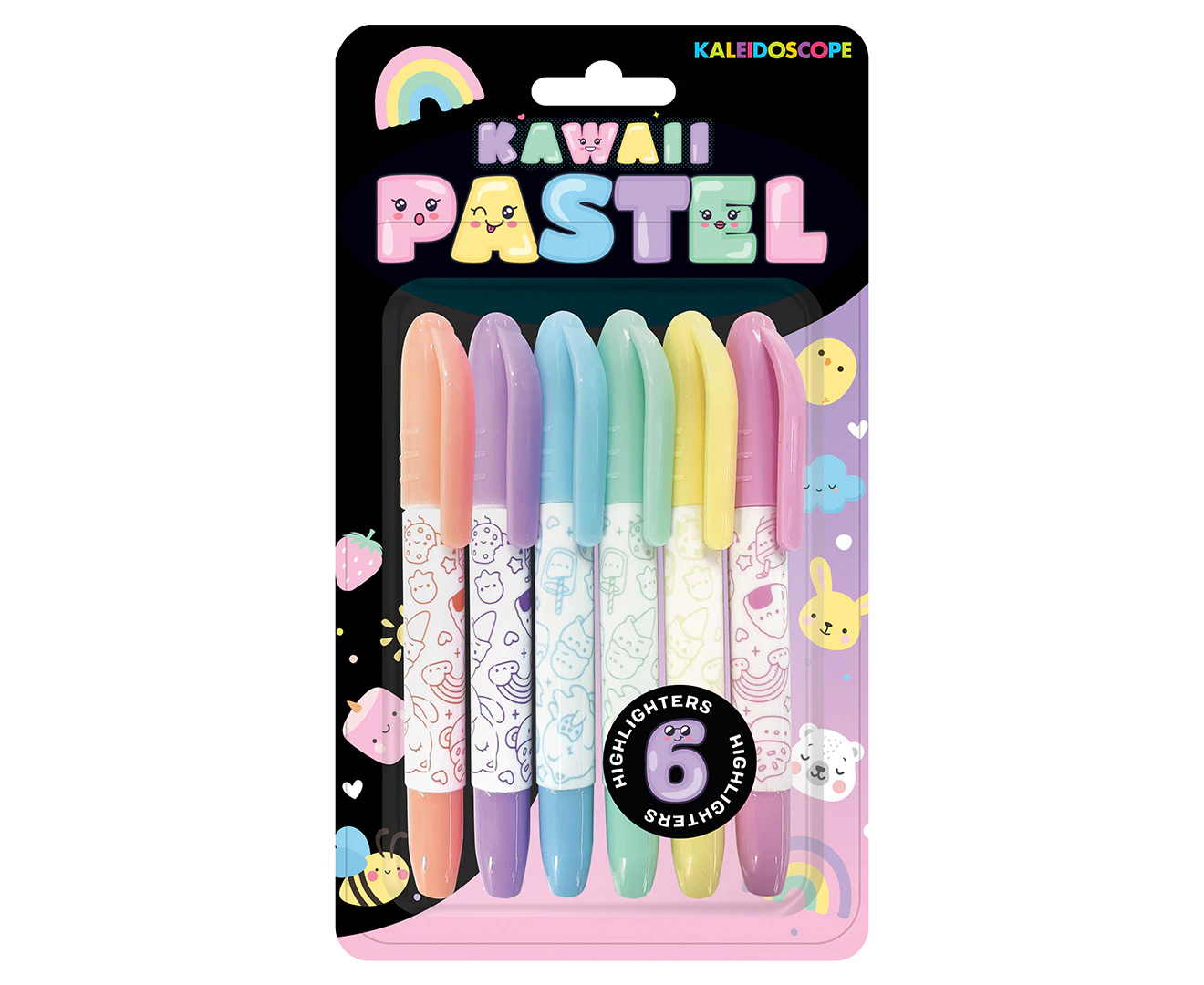 Hinkler  Kawaii Pastel Highlighter Markers 6-Pack