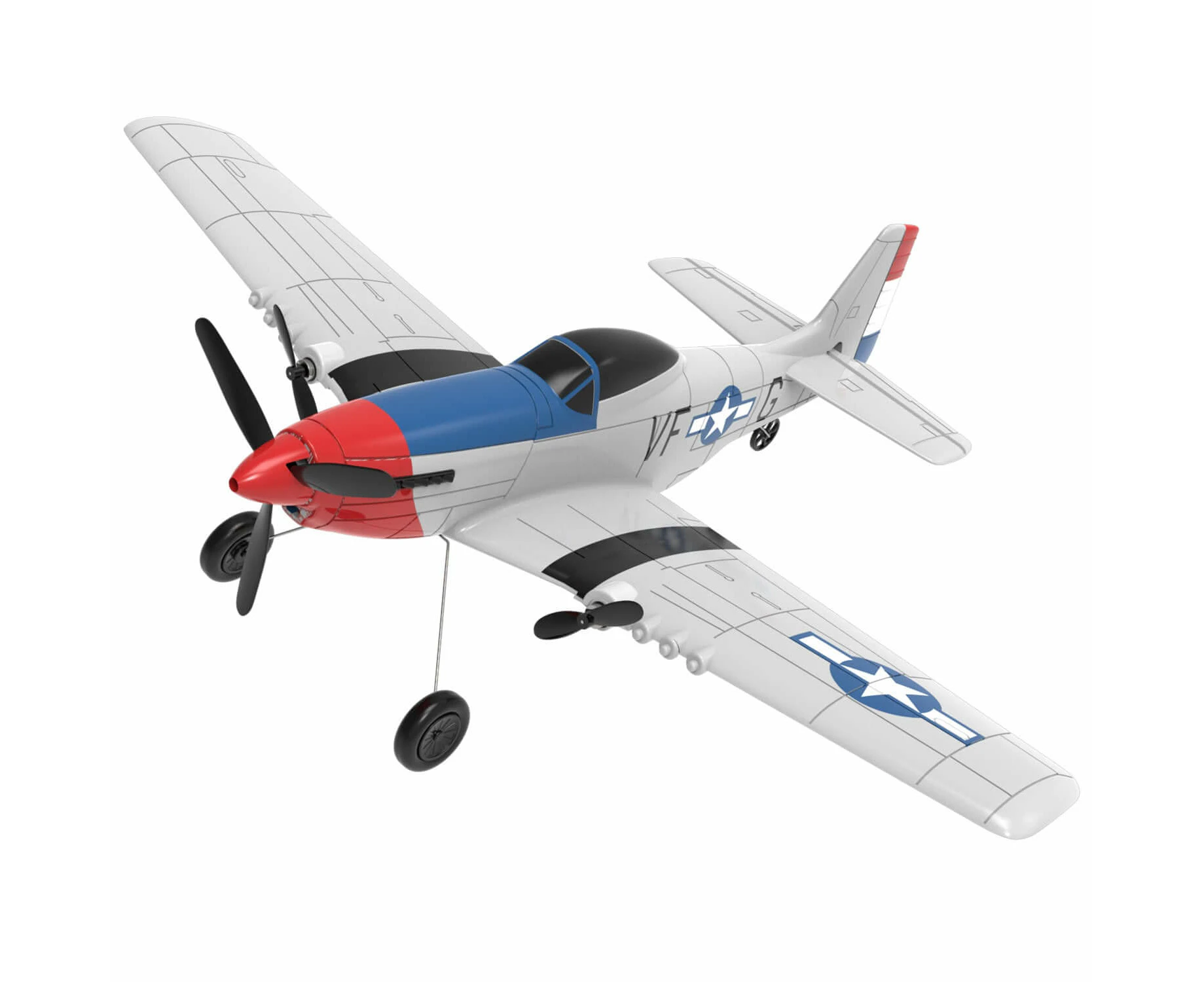 Volantex RC P51D 3CH RTF Airplane with Gyro - Beginner-Friendly RC Plane