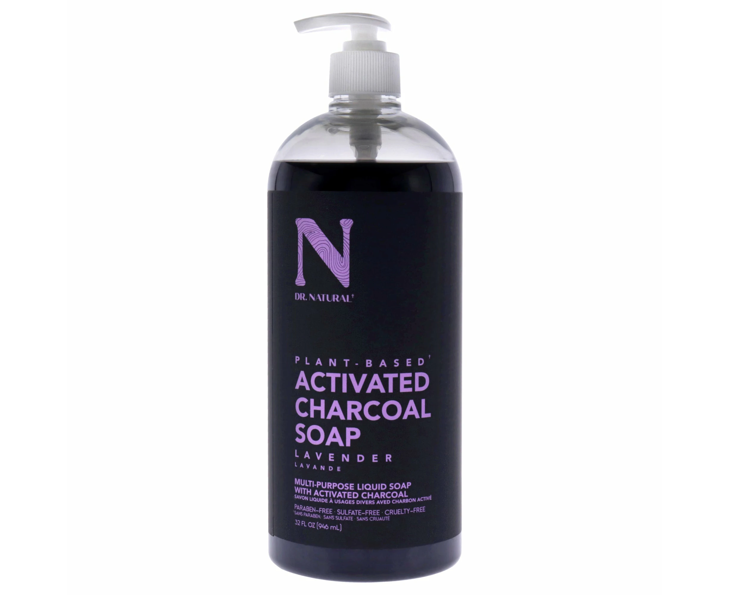 Activated Charcoal Liquid Soap - Lavender by Dr. Natural for Unisex - 32 oz Soap