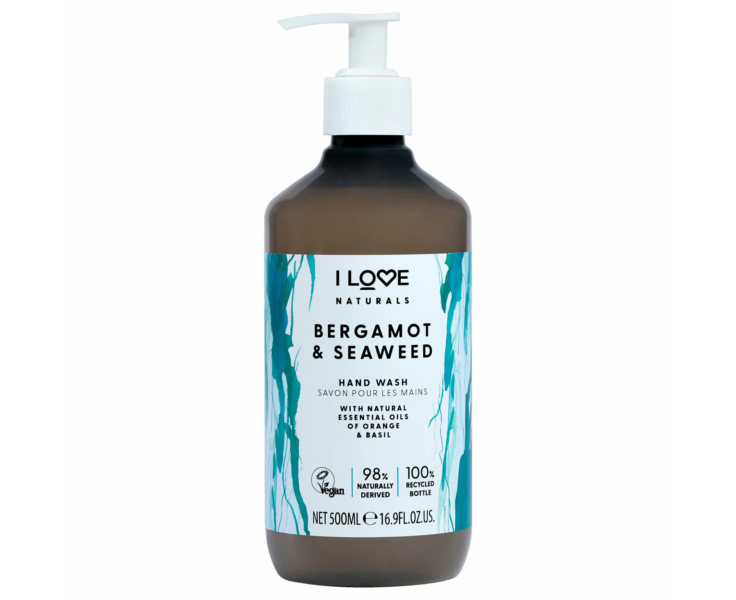 Naturals Hand Wash - Bergamot and Seaweed by I Love Cosmetics for Women - 16.9 oz Hand Wash