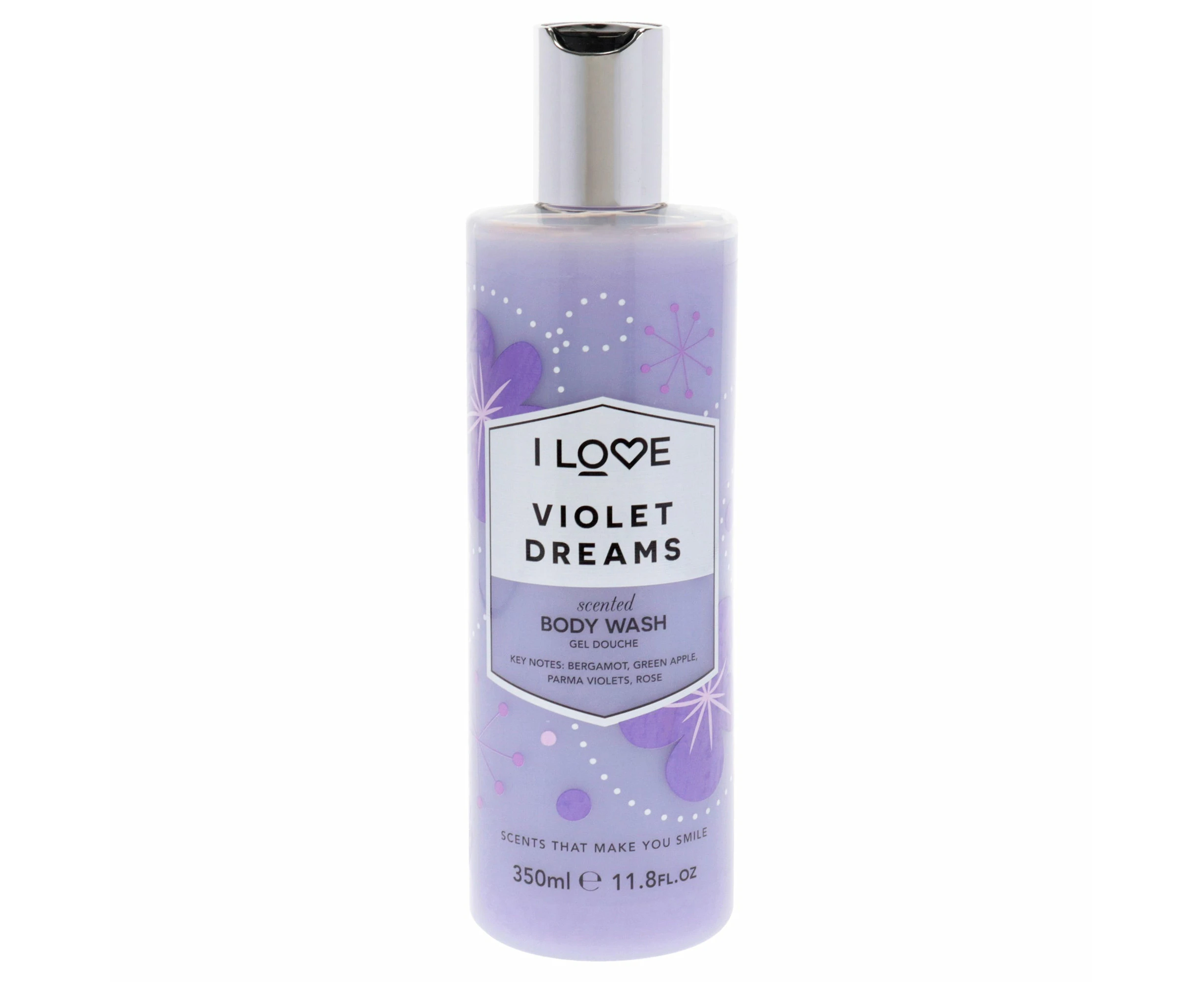 Scented Body Wash - Violet Dreams by I Love Cosmetics for Women - 11.8 oz Body Wash