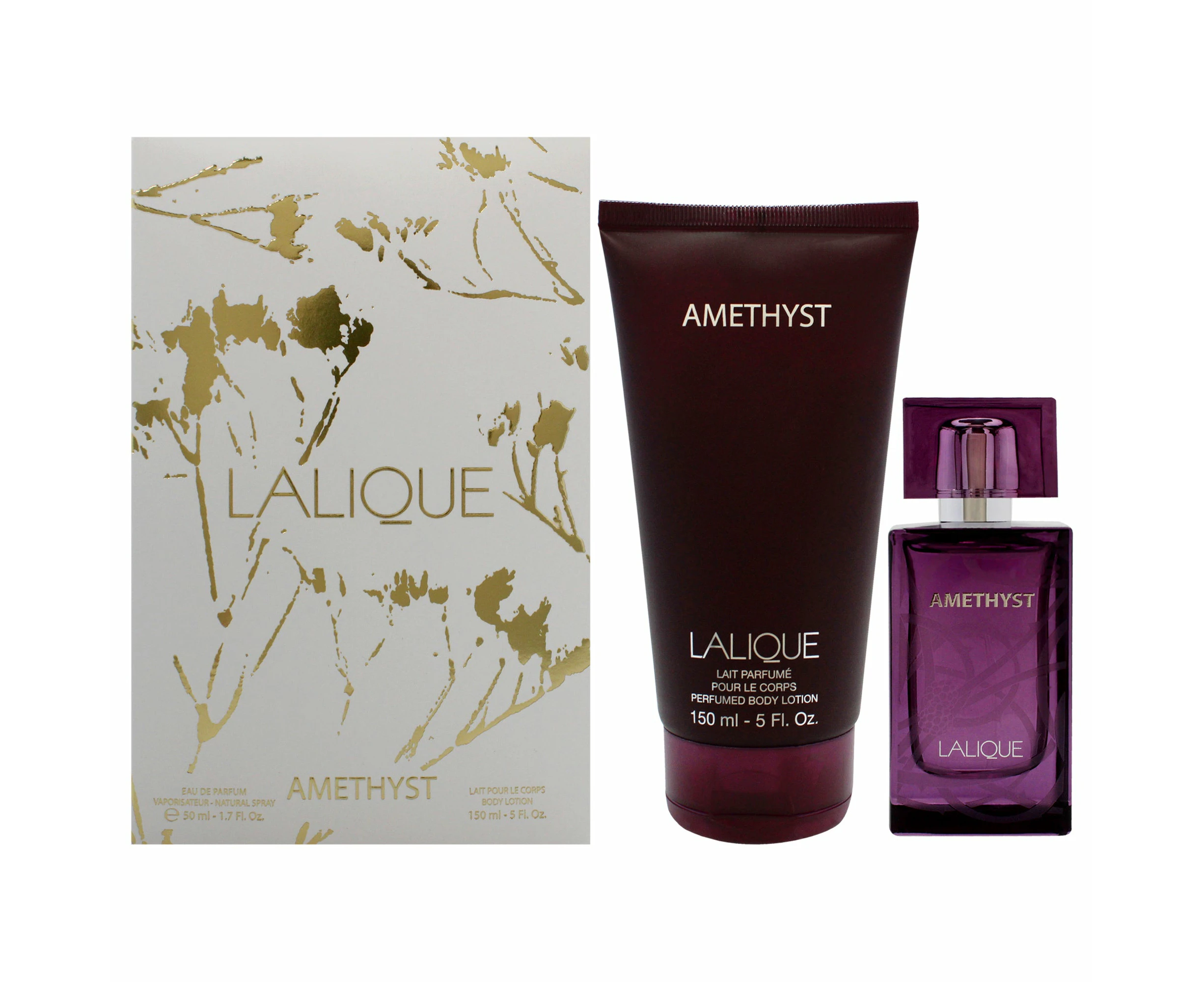 Amethyst Set by Lalique for Women - 2 Pc Gift Set 1.7 oz EDP Spray, 5 oz Body Lotion