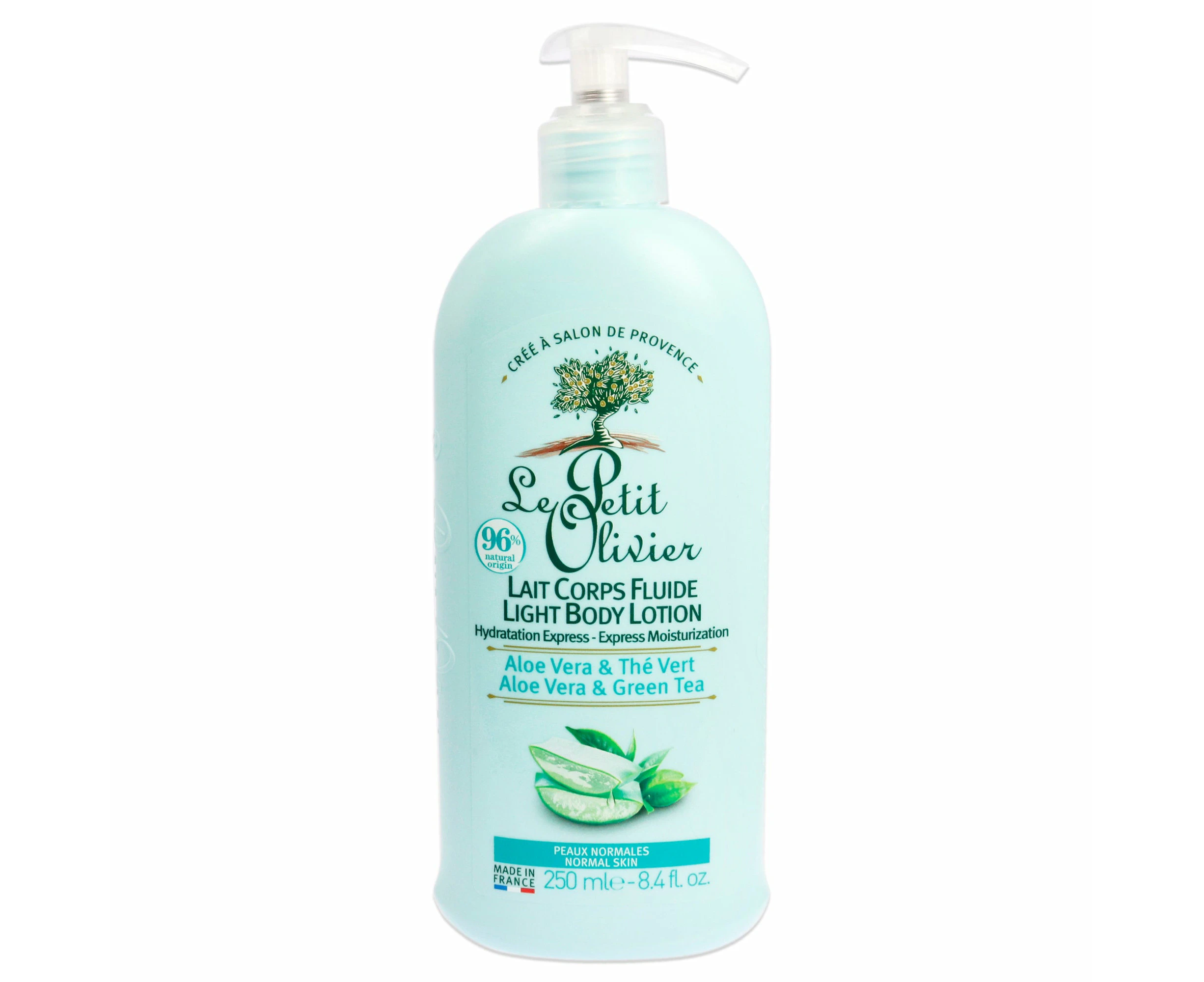 Light body Lotion - Aloe Vera and Green Tea by Le Petit Olivier for Unisex - 8.4 oz Body Lotion