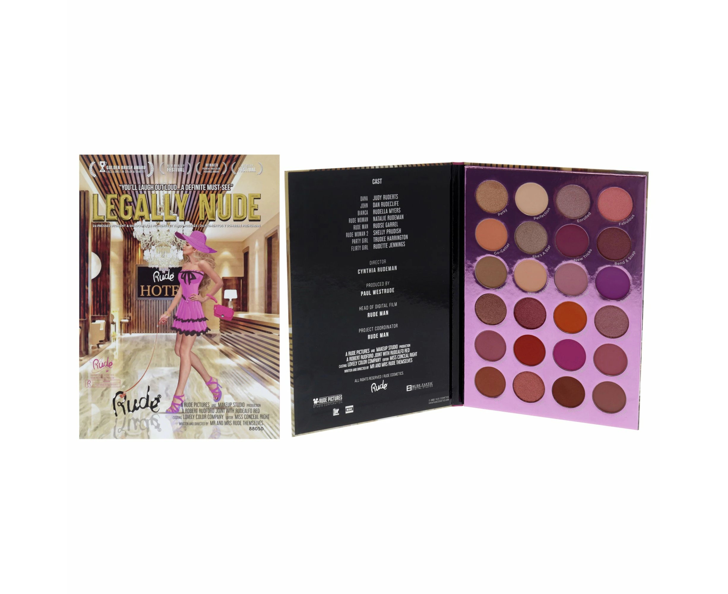 Legally Nude 24 Eyeshadow Palette by Rude Cosmetics for Women - 0.98 oz Eye Shadow